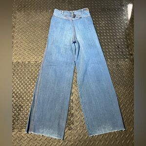 Blue Flare Wide Leg Jeans with Classic Denim Style